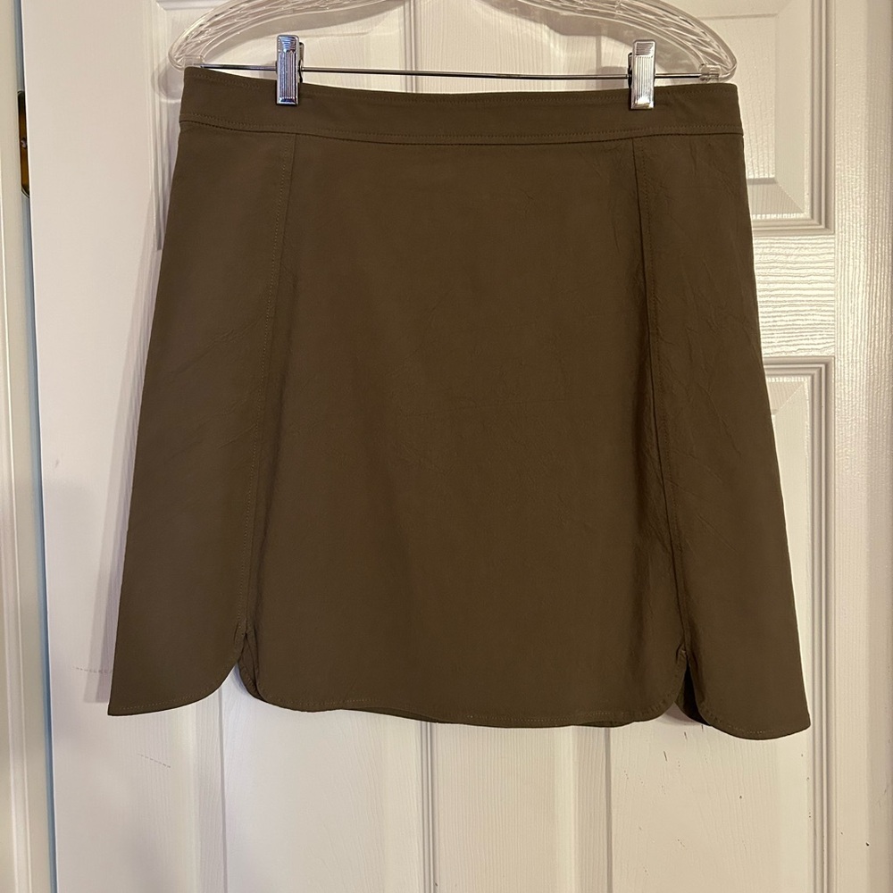 Olive Green Mini A-line Skirt by Mo:vint New York 100% cotton